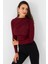 Kadın Bordo Desenli Büzgülü Bluz LPP1279 5
