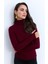 Kadın Bordo Balıkçı Yaka Triko Bluz MYV102-90 1