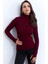 Kadın Bordo Balıkçı Yaka Triko Bluz MYV102-90 4
