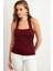 Kadın Bordo Boyundan Bağlamalı Triko Bluz YV356 4