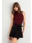 Kadın Bordo Triko Kolsuz Bluz YV305 4