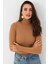 Kadın Camel Balıkçı Yaka Triko Bluz YV102-90 1