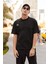 Oversize Relax Bisiklet Yaka Basic Siyah Tişört / Rahat Kesim T-Shirt 3
