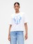 Kadın Beyaz Grafik Baskılı Oversize T-Shirt 1