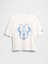 Kadın Beyaz Grafik Baskılı Oversize T-Shirt 2