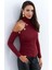 Kadın Bordo Tek Omuz Açık Kaşkorse Balıkçı Bluz EY2947 3