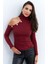 Kadın Bordo Tek Omuz Açık Kaşkorse Balıkçı Bluz EY2947 5