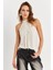 Kadın Taş Halter Yaka Desenli Bluz LPP1273 3