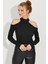 Kadın Siyah Omuzları Açık Kaşkorse Bluz EY2590 4