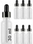 Afracam 30 ml Metal Kapaklı Damlalık Dropper Şişesi Serum 30 cc Cam Şişe 6 Adet (Siyah Kapak, Şeffa 1