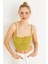 Kadın Yağ Yeşili Crop Bluz ZH259 3
