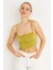 Kadın Yağ Yeşili Crop Bluz ZH259 4