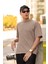 Oversize Relax Bisiklet Yaka Basic Kahve Tişört / Rahat Kesim T-Shirt 2