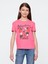 Kız Çocuk Pembe Grafik Baskılı T-Shirt 1