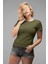 Kadın Regular Slim Fit Bisiklet Yaka Basic Haki Tişört / Normal Kesim T-Shirt 1