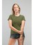 Kadın Regular Slim Fit Bisiklet Yaka Basic Haki Tişört / Normal Kesim T-Shirt 3