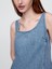 Kadın Denim Mavi Ultrasoft Denim Logo Mini Elbise 3