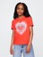 Kız Çocuk Kırmızı Grafik Baskılı T-Shirt 1
