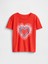 Kız Çocuk Kırmızı Grafik Baskılı T-Shirt 4