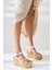 Margo Beyaz Çapraz Hasır Bantlı Dolgu Topuklu Sandalet 1