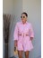 Pembe Bağlama Detay Gömlek Şort Takım 3