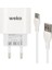 WK-21442 Pdu Qc 3.0 Amper Telefon Şarj Başlık Adaptörü + Type-C Kablo 2