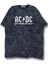 Oversize Ac Dc Let There Be Rock Sırt Baskılı Yıkamalı T-Shirt, Unisex Rock Band Temalı Tişört 2