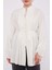 Ekru Düğme Detay Belden Bağlama Gömlek 5