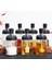 Cam Baharatlık Seti, 6'lı, Kendinden Fırçalı ve Kaşıklı, Bal Kavanozu, Siyah Kapaklı Set, 300 ml Ba 1