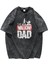 The Walking Dad Yazılı Yıkamalı Tişört, Oversize Babalar Günü Temalı Vintage T-Shirt 1