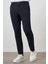 Erkek Lacivert Polyester Lastikli Trend Slim Fit Pantolon 4