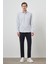Erkek A-Beyaz Trend Çizgili Slim Fit Italyan Yaka Gömlek 2