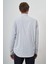 Erkek A-Beyaz Trend Çizgili Slim Fit Italyan Yaka Gömlek 5