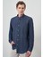 Erkek Lacivert Pamuk Trend Slim Fit Düğmeli Yaka Gömlek 1