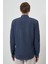 Erkek Lacivert Pamuk Trend Slim Fit Düğmeli Yaka Gömlek 5