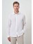 Erkek Beyaz Pamuk Trend Slim Fit Italyan Yaka Gömlek 3