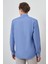 Erkek Mavi Pamuk Trend Slim Fit Sert Yaka Gömlek 4