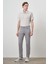 Erkek Gri Pamuk 5 Cep Slim Fit Jean Kot Pantolon 2
