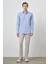 Erkek A. Mavi Pamuk Trend Slim Fit Sert Yaka Gömlek 2
