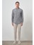 Erkek Gri Pamuk Trend Slim Fit Düğmeli Yaka Gömlek 2