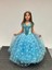 Kız Çocuk Kostüm Mavi Elsa Frozen Düşük Omuz Detaylı Kasnaklı Kabarık Elsa Kostüm 3-8 Yaş 2