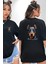 Sadık Doberman Cesur Güçlü Köpek Tasarımı Siyah Oversize Kadın Erkek Ön ve Sırt Baskılı Tişört 4