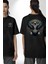 Nemty Tanrısı Seyahat ve Güven Mısır Siyah Oversize Kadın Erkek Ön ve Sırt Baskılı Tişört 4