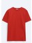 Koyu Turuncu Bisiklet Yaka %100 Pamuk T-Shirt 1