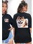 Akita Inu Sadık Köpek Siyah Oversize Kadın Erkek Ön ve Sırt Baskılı Tişört 4