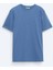 Indigo Bisiklet Yaka %100 Pamuk T-Shirt 1