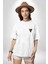 Zirveye Doğru Beyaz Oversize Kadın Erkek Ön ve Sırt Baskılı Tişört 3