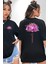 Mor Lotus Çiçeği ve Namaste Yazılı Yoga Siyah Oversize Kadın Erkek Ön ve Sırt Baskılı Tişört 4