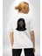 Karanlık Halloween Gotik Beyaz Hooded Kafatası Beyaz Oversize Kadın Erkek Ön ve Sırt Baskılı Tişört 2