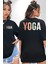 Yoga Eğitmeni Siyah Oversize Kadın Erkek Ön ve Sırt Baskılı Tişört 4